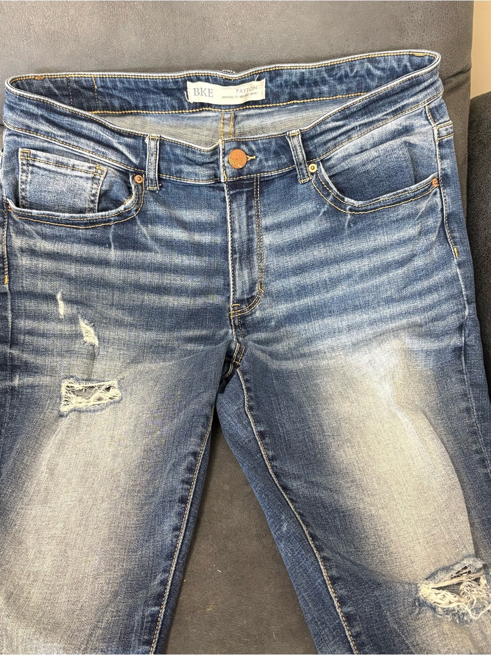BKE Woman’s Slim Distressed Blue Jeans